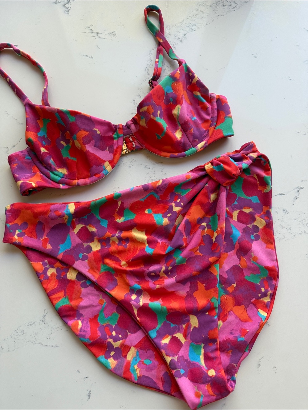 Skatie Bikini Set Matching Top & Bottom Sherbert Purple/Pink Size Large/X-Large